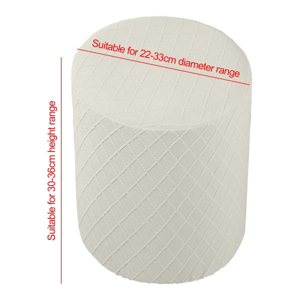 ラウンドストレッチオットマンスリップカバーフットレストソファカバーフットスツールカバーホワイト