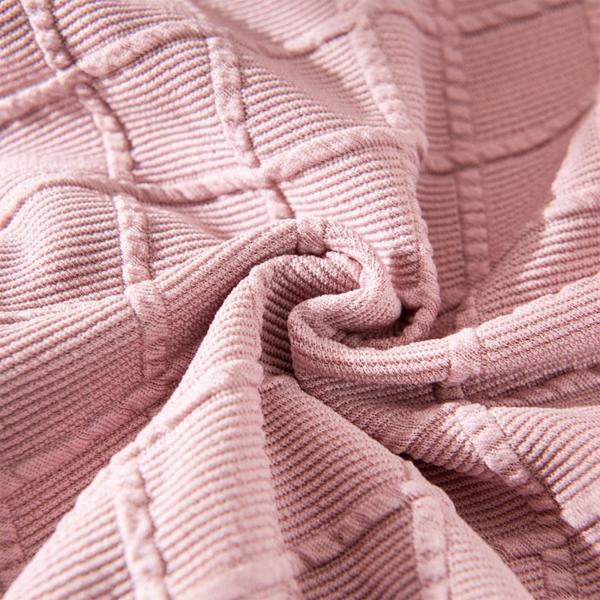 ラウンドストレッチオットマンスリップカバーフットレストソファカバーフットスツールカバーピンク