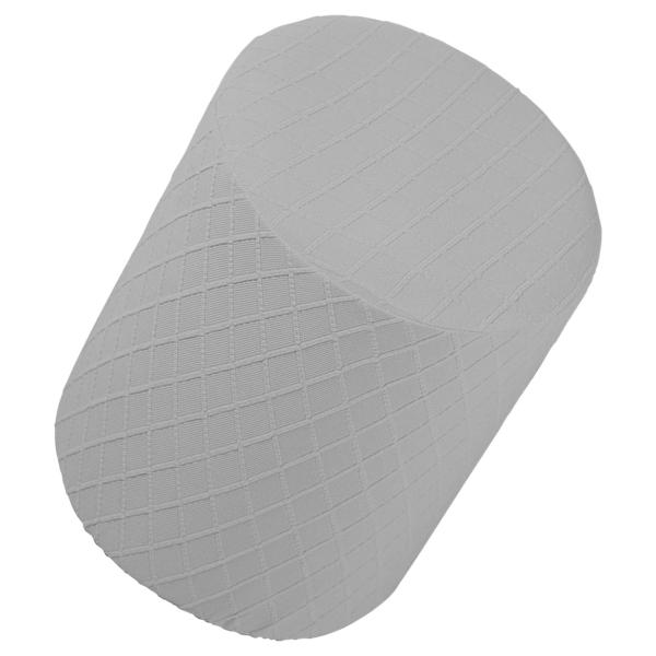 ラウンドストレッチオットマンスリップカバーフットレストソファカバーフットスツールカバーシルバーグレー