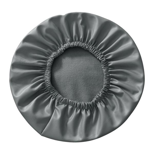 ラウンドスツールチェアカバーPUレザー防水チェアプロテクターシートカバーグレー