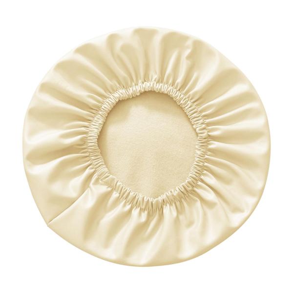 ラウンドスツールチェアカバーPUレザー防水チェアプロテクターシートカバーベージュ