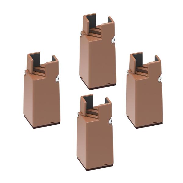 4パック 家具ライザー 家具ライザー 椅子足 テーブルライザー 家具用 高さ10cm ブラウン 22-42mm