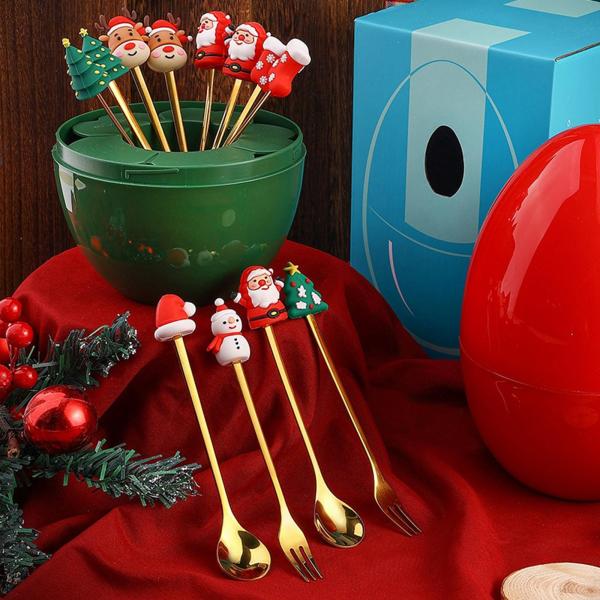 4x クリスマス テーブル デコレーション ホーム パーティー オーナメント ミキシング かき混ぜスプーン クリスマス デコレーション クリ