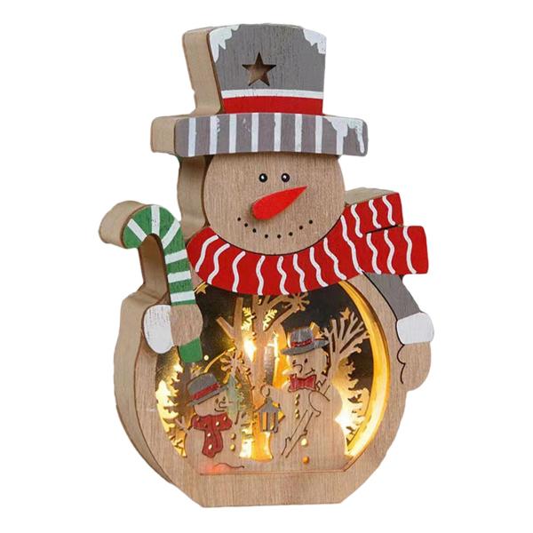 クリスマス ミニチュアハウス 木製 置物 オーナメント クリスマス飾り サンタクロース 雪だるま 発光 装飾 ライト付き 卓上 おしゃれ プレゼント｜stk-shop｜03