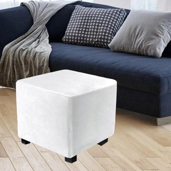 防塵フットレスト フットスツール スリップカバー ゴム底オットマンカバー付き ホワイト