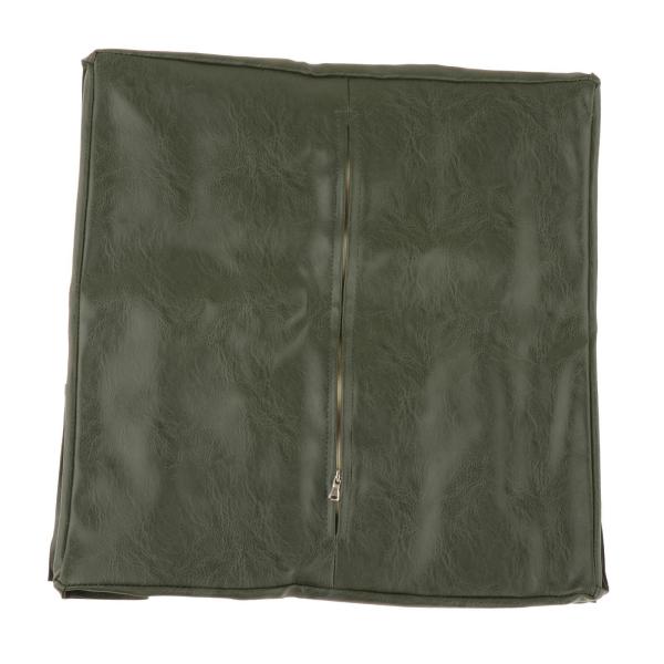 フットスツール モロッコ オットマン カバー プーフ クッションケース 耐久性 15.8インチx15.8インチ グリーン