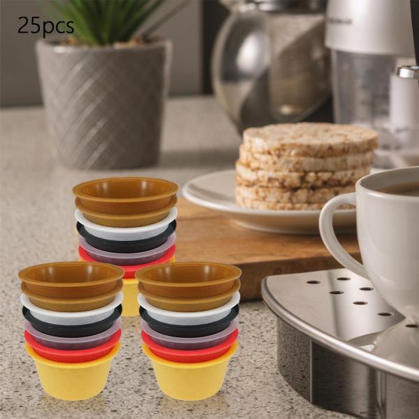 25個 コーヒーカプセルポッド 小さなDIYフィッティング 丈夫なギフト ポータブルコンボ 詰め替え可能 使い捨て オフィス レストラン コ