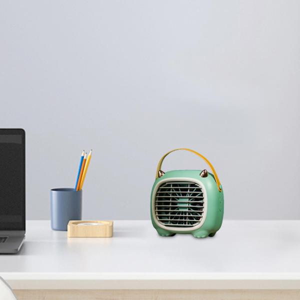 ポータブルファンかわいい静音デスクトップ空気循環ファン屋外デスクトップ用グリーン