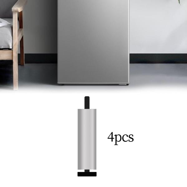 4x アルミニウム合金家具脚ソファフィート椅子バスルームキャビネットデスクシルバー 18 センチメートル