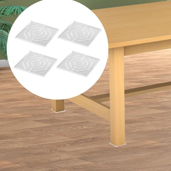4x シリコーン家具脚パッド滑り止めフロアプロテクターデスクベッドソファ正方形 8 センチメートル x 8 センチメートル