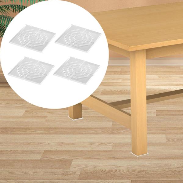 4x シリコーン家具脚パッド滑り止めフロアプロテクターデスクベッドソファ正方形 8 センチメートル x 8 センチメートル