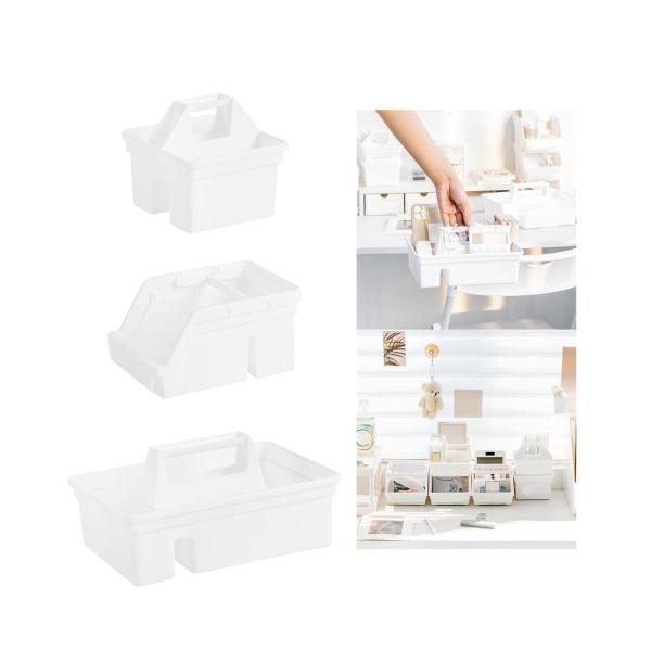 ハンドル付き化粧品収納ボックス バスルームオーガナイザーケース ベッドルームドレッサー用 S
