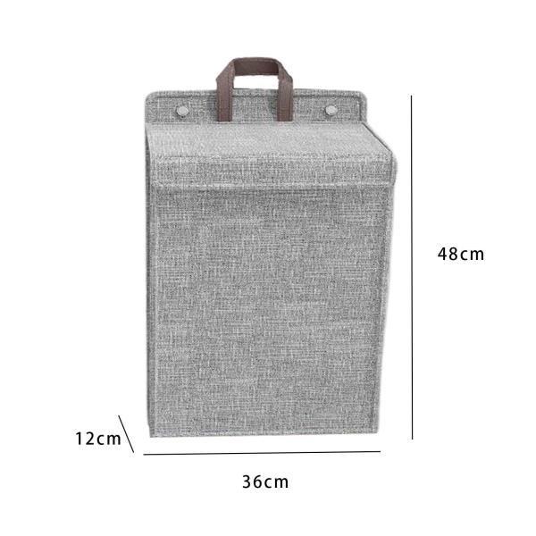 折りたたみ式吊り下げランドリーバスケット 壁掛け収納バスケット 寮の寝室用 グレー M
