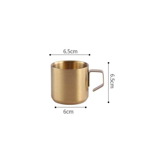 コーヒーマグ ステンレススチール ハンドル付き 丈夫な多機能 レストラン用 ゴールデン 150ml