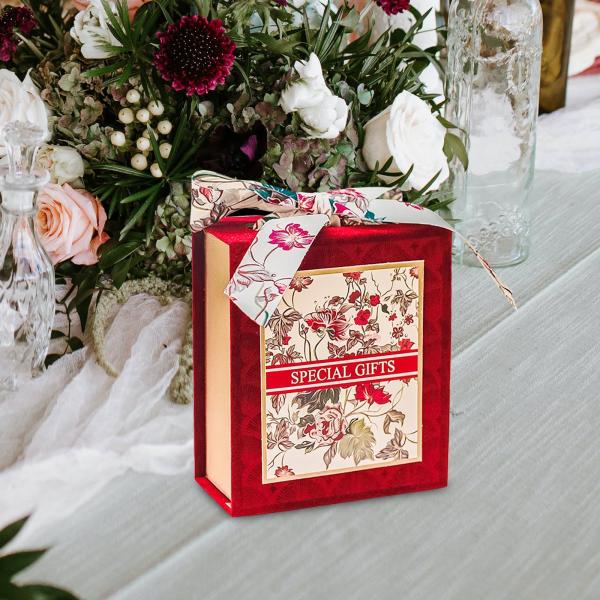 リボン付きギフトボックス、ウェディングキャンディボックス、多目的結婚式の好意ボックスキャンディボックス、ベビーシャワー、卒業センターピーステ