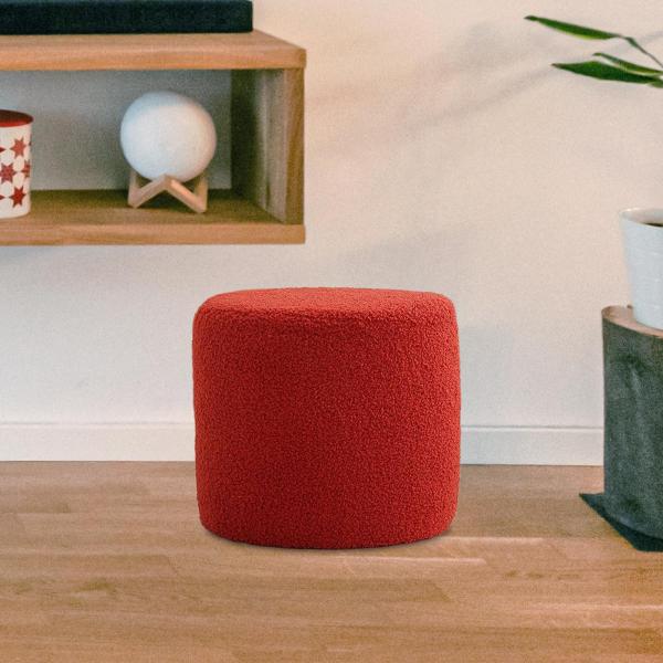 オットマンフットレストスツール装飾ソファスツールリビングルームホームアパート用レッド