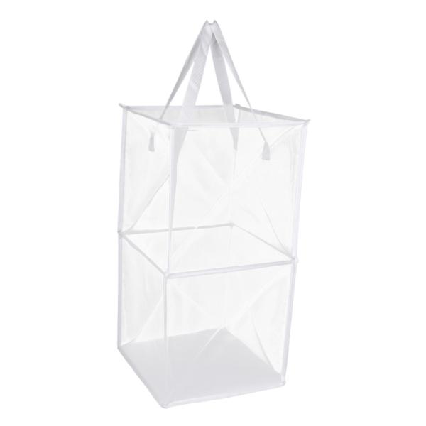 ランドリーバスケット ポータブル折りたたみランドリーバスケット アパート旅行寮用 ホワイト 33cmx33cmx66cm