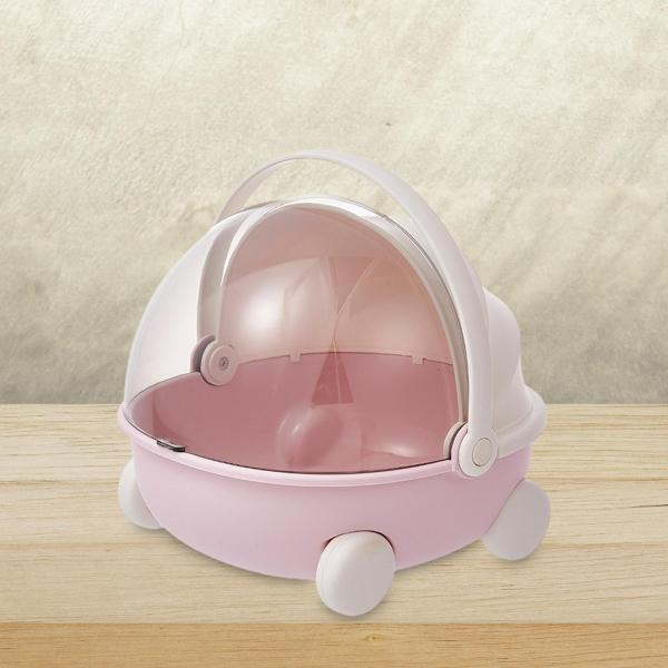 ポータブル収納ボックス 多機能ハンドル付きユーティリティクラフトボックス 子供用 ピンク