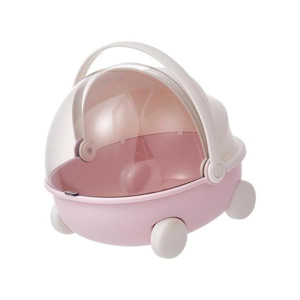 ポータブル収納ボックス 多機能ハンドル付きユーティリティクラフトボックス 子供用 ピンク