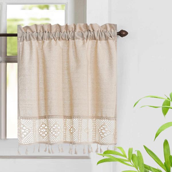 窓ショートカーテンファームハウスバランスキッチンキャビネットカフェダイニングルーム74cmx90cm