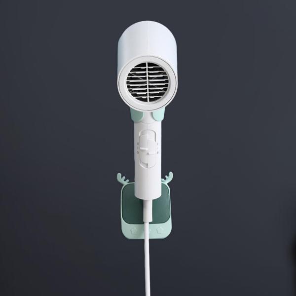 ヘアドライヤー スタンド ホルダー 実用的 ドリル不要 トイレ用壁掛けマウント ホーム グリーン