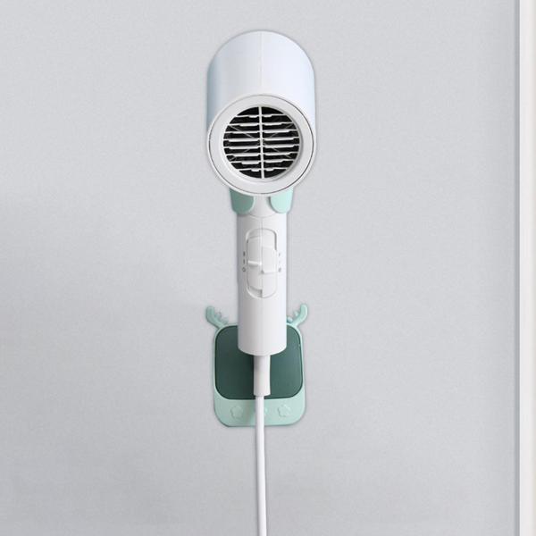 ヘアドライヤー スタンド ホルダー 実用的 ドリル不要 トイレ用壁掛けマウント ホーム グリーン