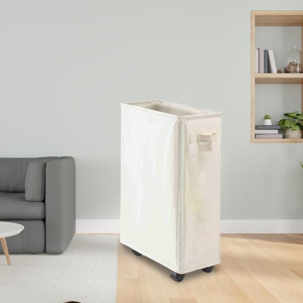 収納バスケット 車輪付きランドリーバスケット リビングルーム用 保育園 カレッジベージュ