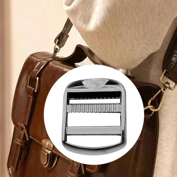 スライドバー ストラップ バックル クラフト ウェビング グライド アジャスター バッグ ウェビング ジーンズ用 ブラック 2.5cm