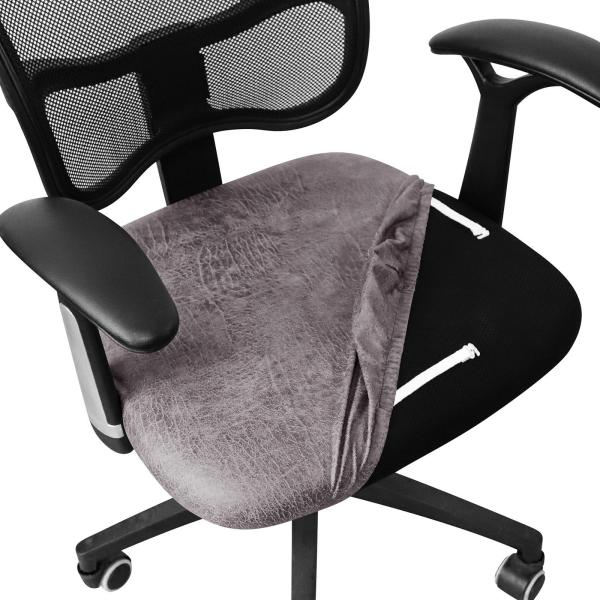 伸縮性のあるオフィスチェアカバー 防塵 ホームバンケット ダイニングルームシートカバー ライトグレー