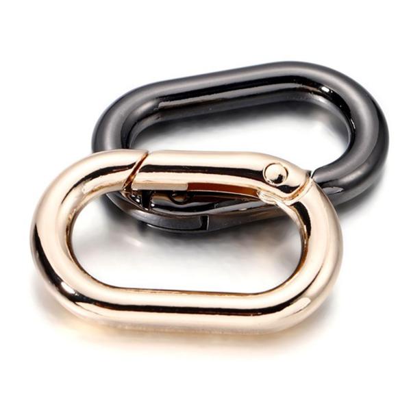 スプリングオーバルリング 5個 1インチオーバルカラビナ 財布ジュエリー製作クラフト用 ローズゴールド
