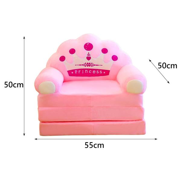 子供用折りたたみソファーチェア 柔らかい折りたたみ子供用ソファーアームチェア 家庭用リビングルーム用 50cmx55cmx50cm ピンク