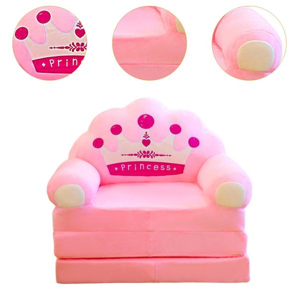子供用折りたたみソファーチェア 柔らかい折りたたみ子供用ソファーアームチェア 家庭用リビングルーム用 50cmx55cmx50cm ピンク