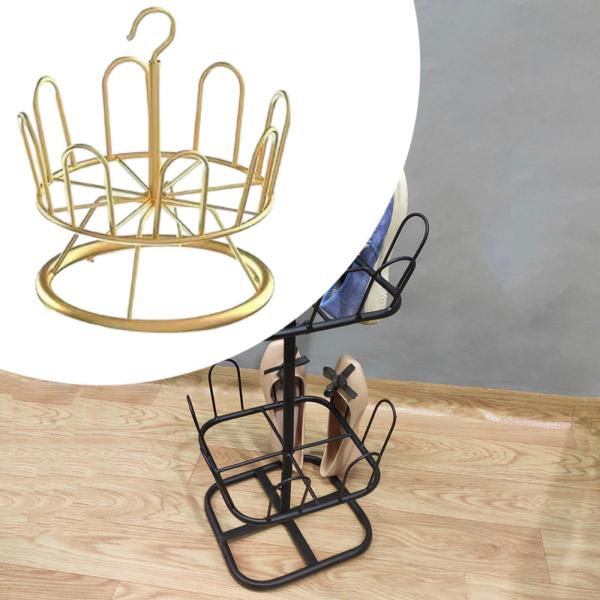回転式シューズラック 多目的 ランドリールーム 家庭用 屋外バルコニー ゴールド 1段