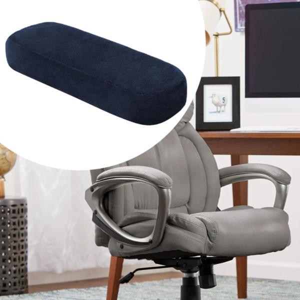 スポンジアームパッド 人間工学に基づいたアームレストパッド オフィスチェア コンピューター ゲーミングチェア用 ダークブルー