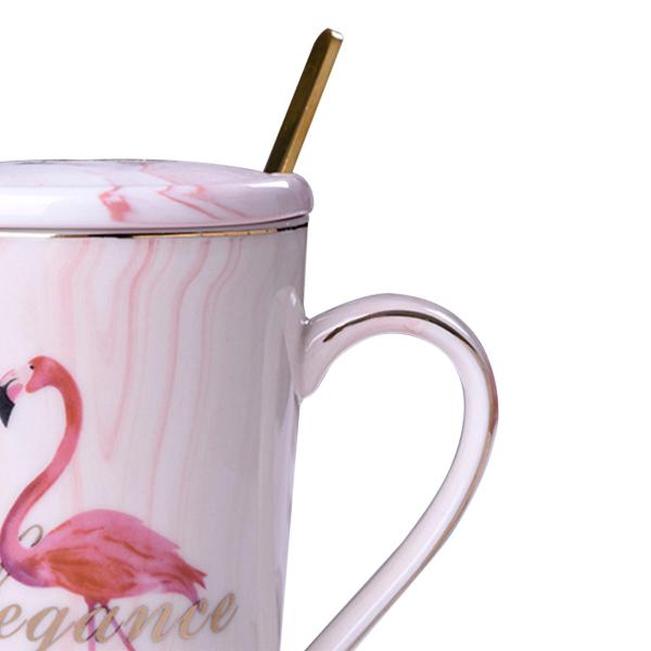 フラミンゴ セラミックマグ コーヒーカップ 大理石 ノベルティ コーヒーミルクマグ 磁器 ミルク 水 ジュース コーヒー 紅茶 コーヒー愛好家へのギフ
