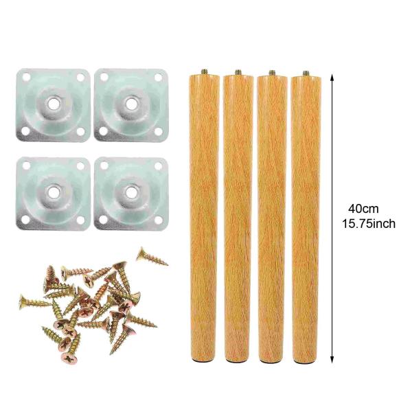 4本の木製家具脚 ドレッサー ソファ オフィス用 簡単取り付け金具 40cm