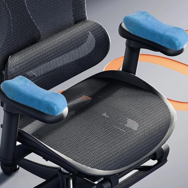 オフィスチェア アームレストパッド 2個セット コンピューター ゲームチェア 勉強部屋 寮用 ブルー
