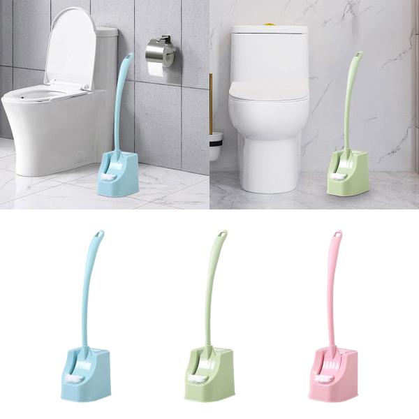 トイレブラシとホルダー トイレスクラバー クリーニングブラシ バスルームブラシ ブルー