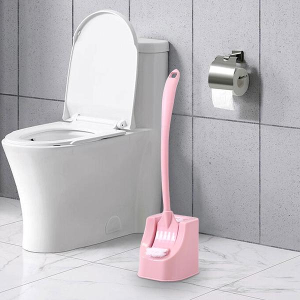 トイレブラシとホルダー トイレスクラバー クリーニングブラシ バスルームブラシ ピンク