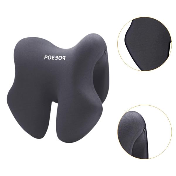 ネックピロー 低反発素材 アームレストパッド デスク用 昼寝枕 オフィス 学校用 ダークグレー