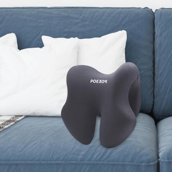 ネックピロー 低反発素材 アームレストパッド デスク用 昼寝枕 オフィス 学校用 ダークグレー