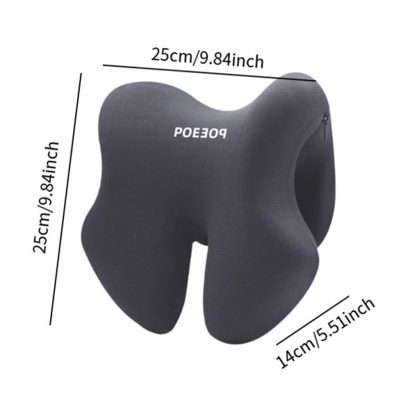ネックピロー 低反発素材 アームレストパッド デスク用 昼寝枕 オフィス 学校用 ダークグレー