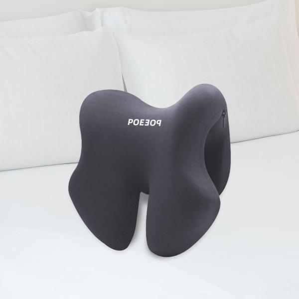 ネックピロー 低反発素材 アームレストパッド デスク用 昼寝枕 オフィス 学校用 ダークグレー