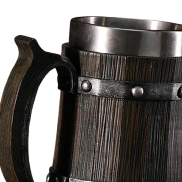 木製樽ビールジョッキ タンカード コーヒーマグ コーヒーギフト レストランスタイル B