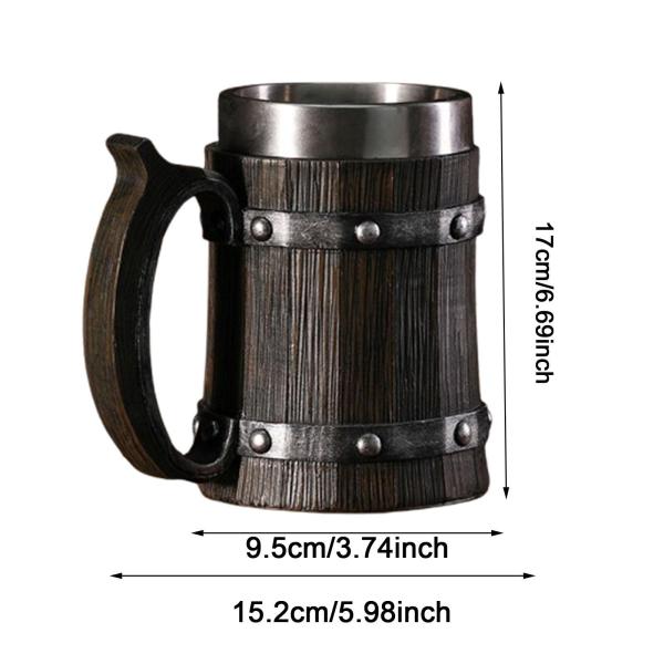 木製樽ビールジョッキ タンカード コーヒーマグ コーヒーギフト レストランスタイル B