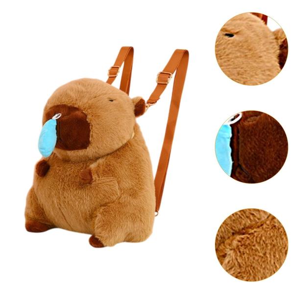カピバラバックパックかわいい漫画デイパックぬいぐるみかわいい実用的なぬいぐるみバッグカピバラおもちゃバッグ女性の友人をバックパッキング