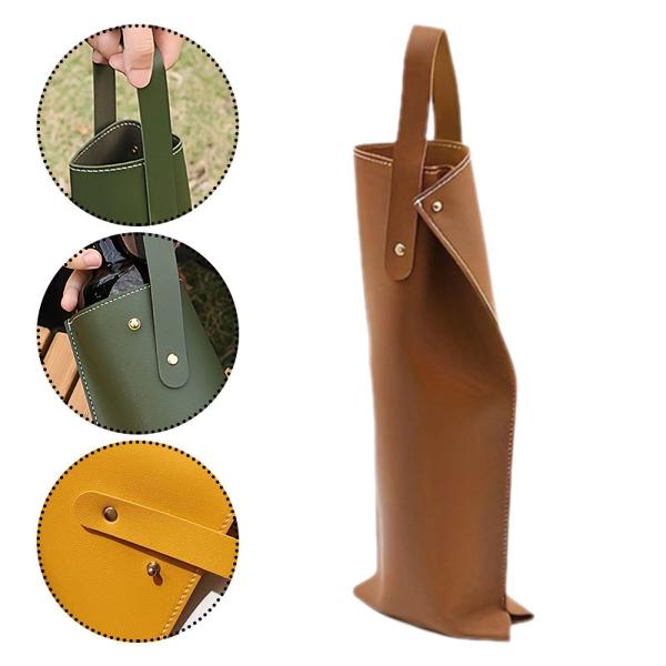 レザー ワイン バッグ キャリング バッグ ボトル キャリア 旅行 キャンプ 結婚式 ブラウン