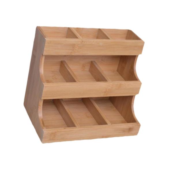 ティーバッグオーガナイザーウッドティーボックスコンテナ、コーヒーステーションオーガナイザー垂直ティーバッグステーション保管所有者キッチン用