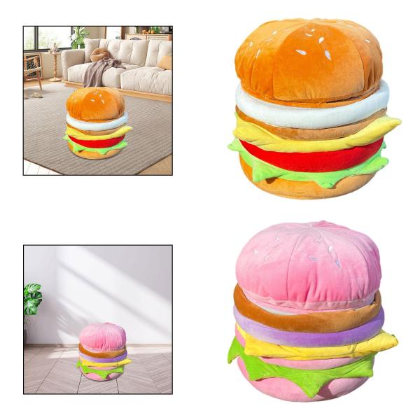 ハンバーガー型スツール アパートの寝室のベッドサイドに楽しい靴交換用スツール チーズバーガー
