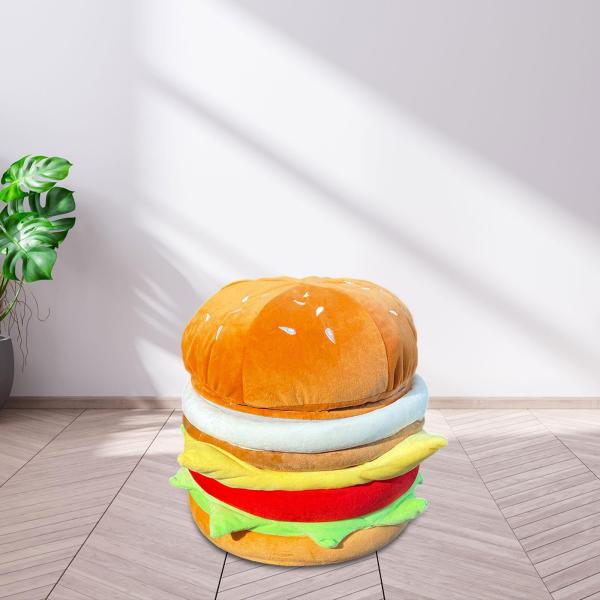 ハンバーガー型スツール アパートの寝室のベッドサイドに楽しい靴交換用スツール チーズバーガー